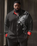 Big & Tall Striped Long Sleeve Shirt for big men