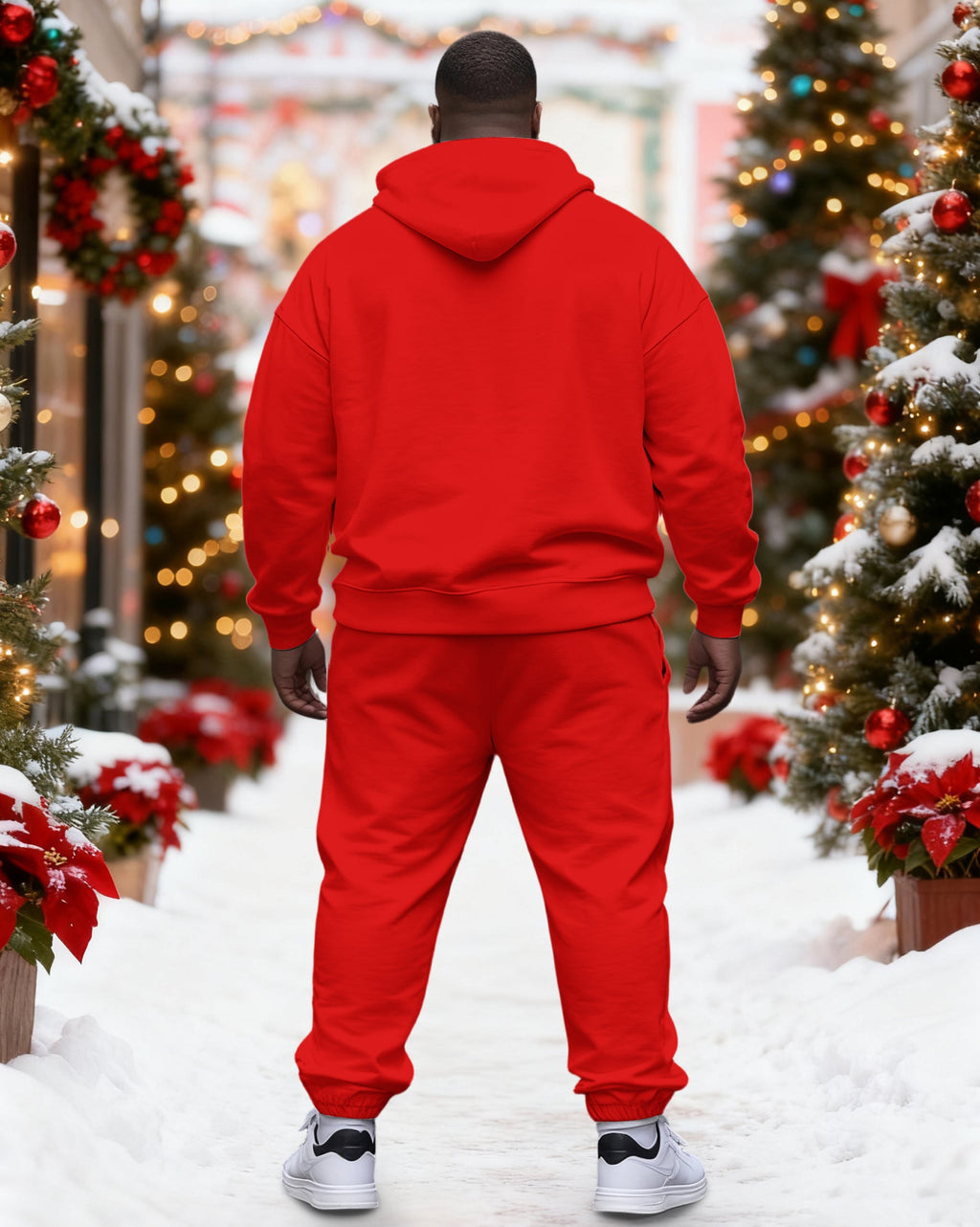 Big & Tall Graphic Hoodie Sweatpants Set for big men view 2