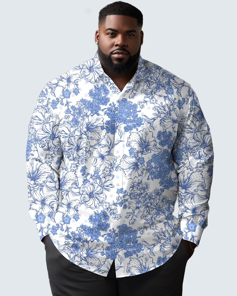 Big & Tall Streetwear Long Sleeve Shirt for big men