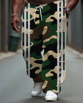 Big & Tall Striped Camouflage Pants for big men