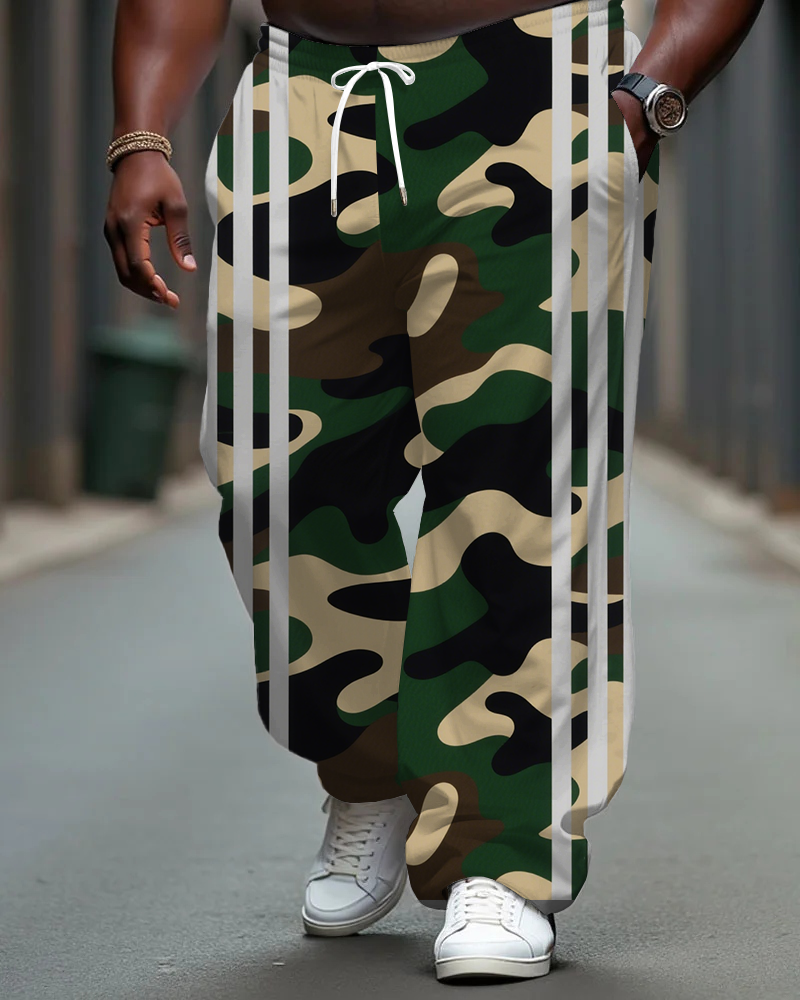 Big & Tall Striped Camouflage Pants for big men