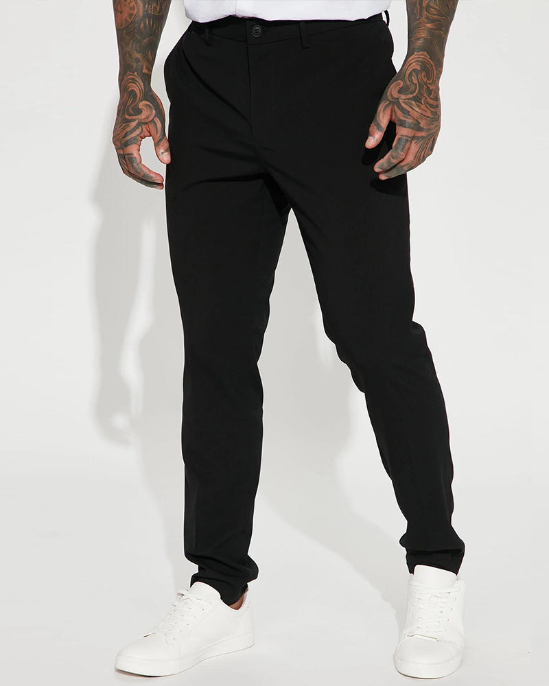 Big & Tall Solid Color Business Casual Two-piece Set for big men view 20