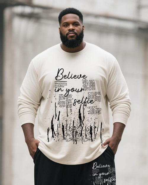 Big & Tall Graphic Graffiti T-Shirt Pants Set for big men view 2