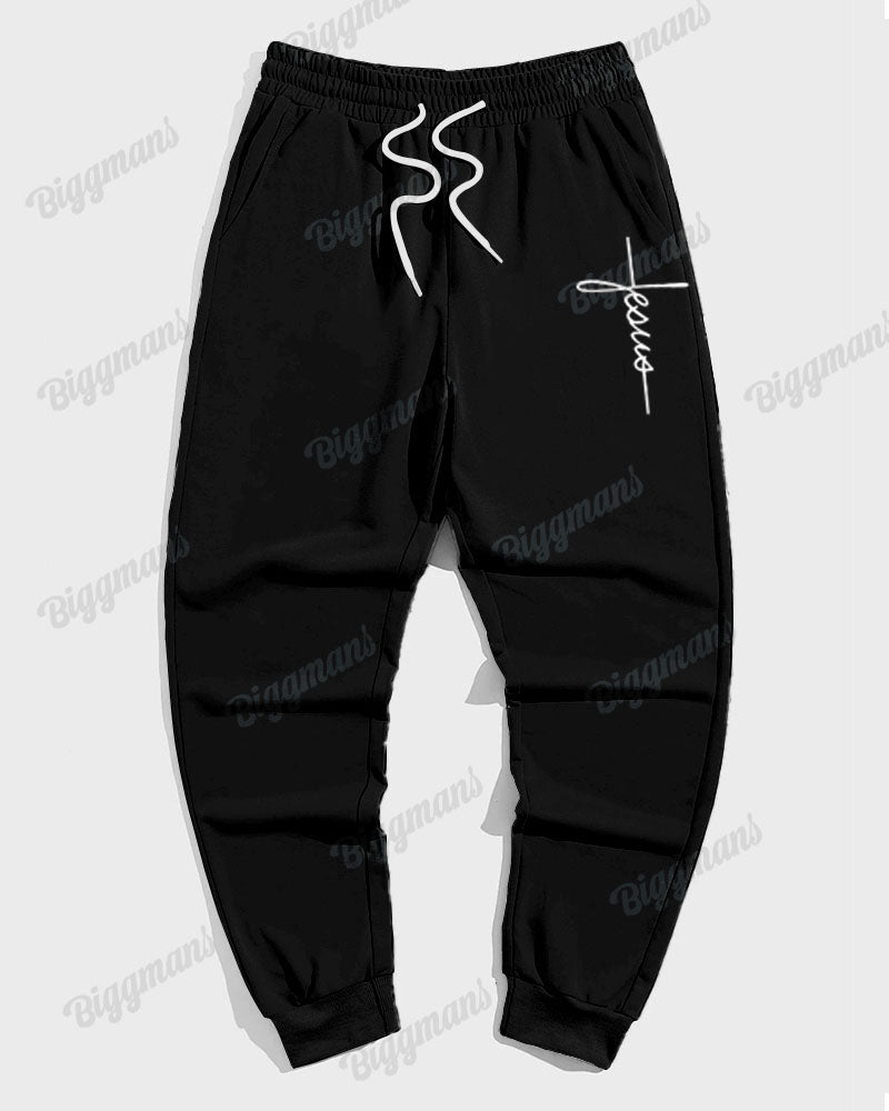 Big & Tall Colorblock Graphic Hoodie Sweatpants Set for big men view 4
