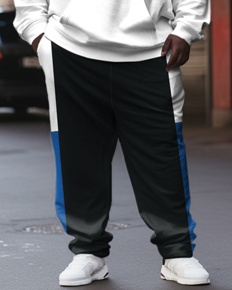 Big & Tall Colorblock Graphic Hoodie Sweatpants Set for big men view 3