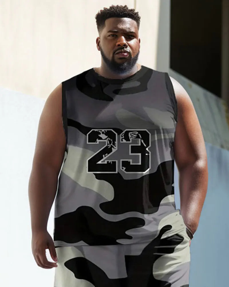 Big & Tall Camouflage Athletic Tank Top for big men view 3