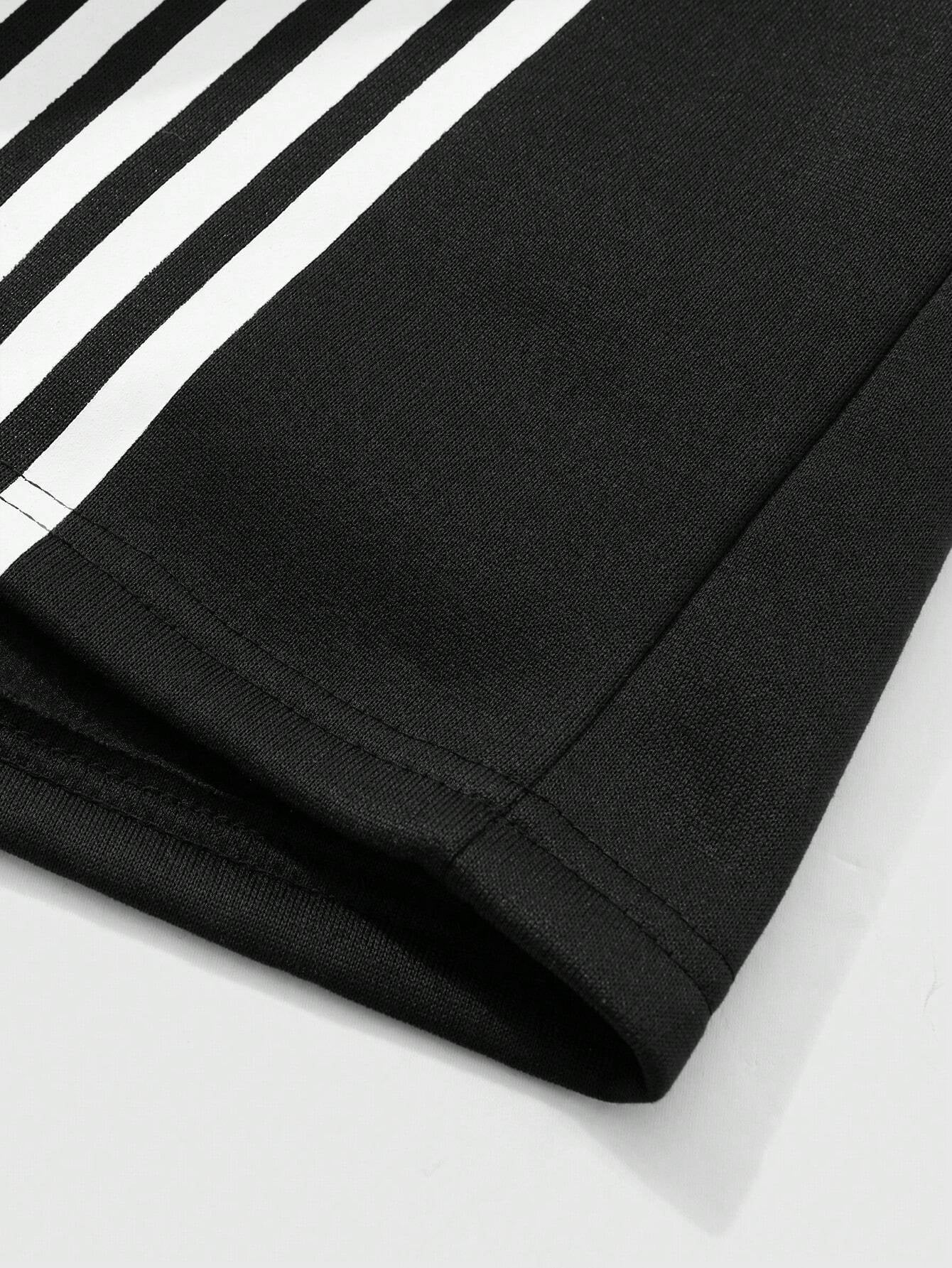 Big & Tall Colorblock Striped T-Shirt Pants Set for big men view 4