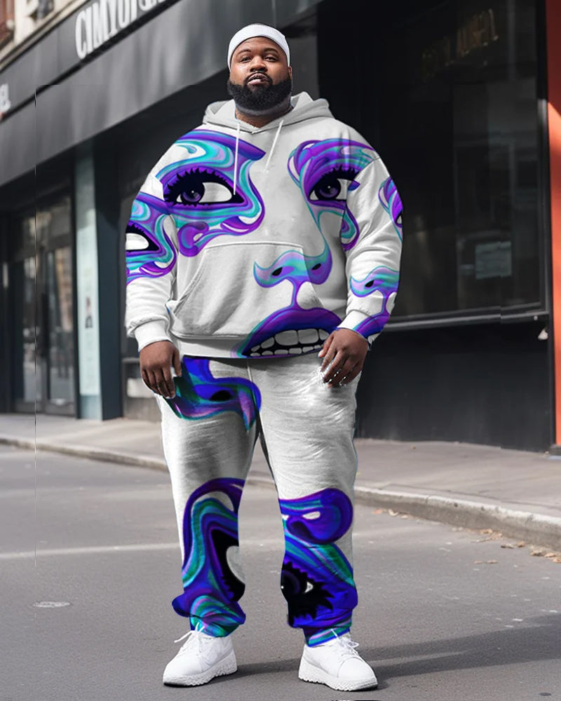 Big & Tall Streetwear Hoodie Sweatpants Set for big men view 1