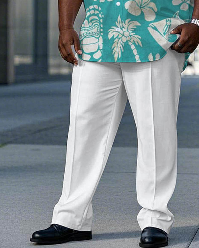 Big & Tall Hawaiian T-Shirt Pants Set for big men view 3