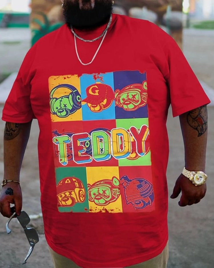 Big & Tall Red Streetwear T-Shirt for big men view 1