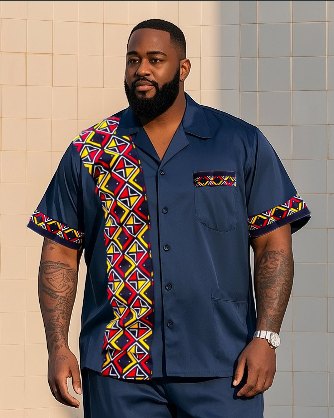 Big & Tall Graphic T-Shirt Pants Set for big men view 2