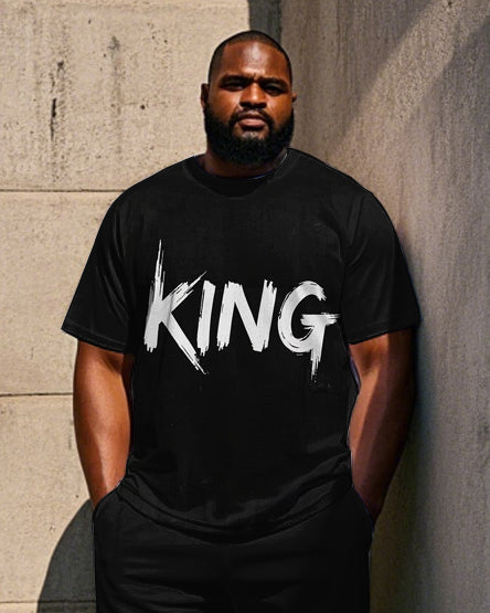 Big & Tall Graphic T-Shirt Pants Set for big men view 2