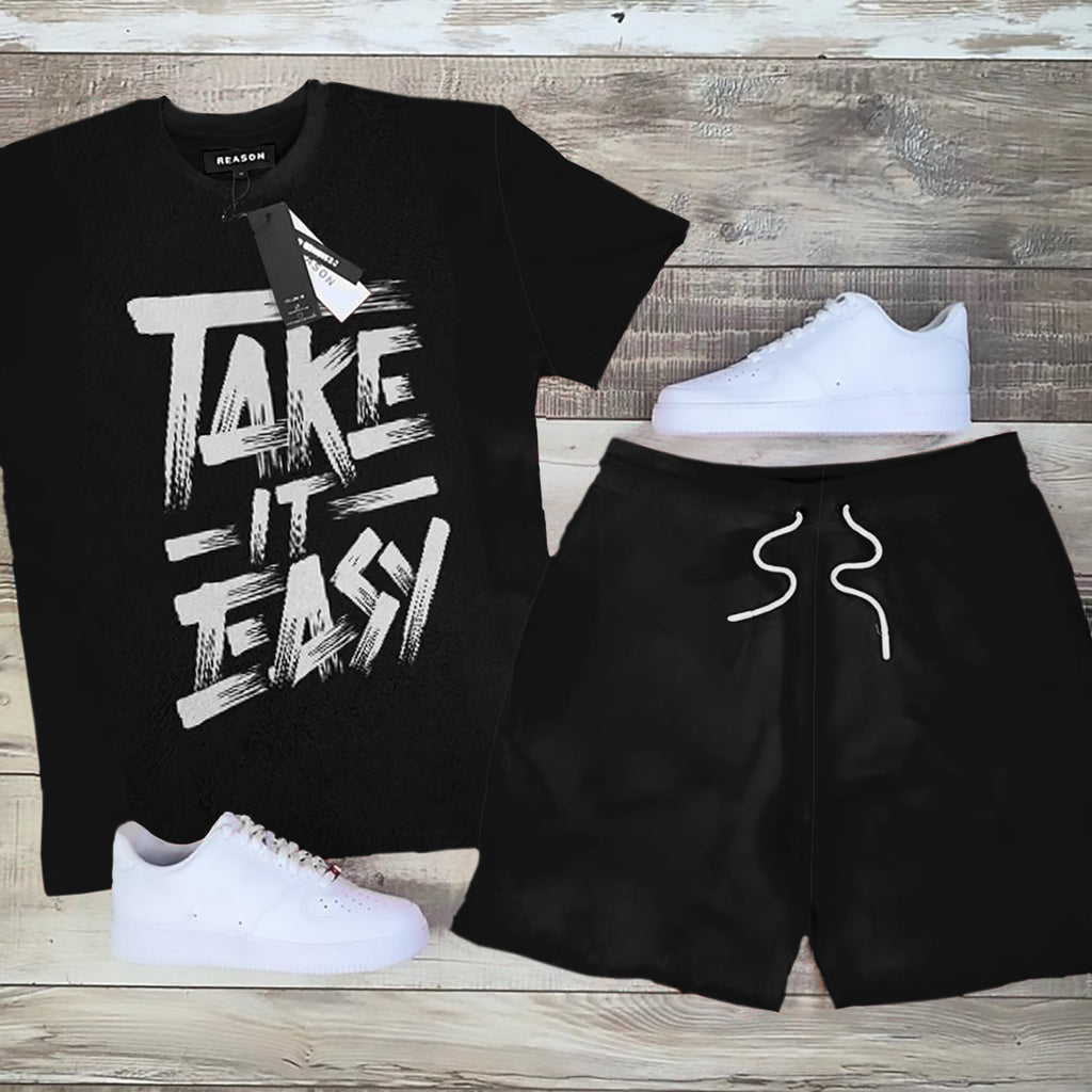 Big & Tall Geometric Graphic Two-piece Set for big men view 2