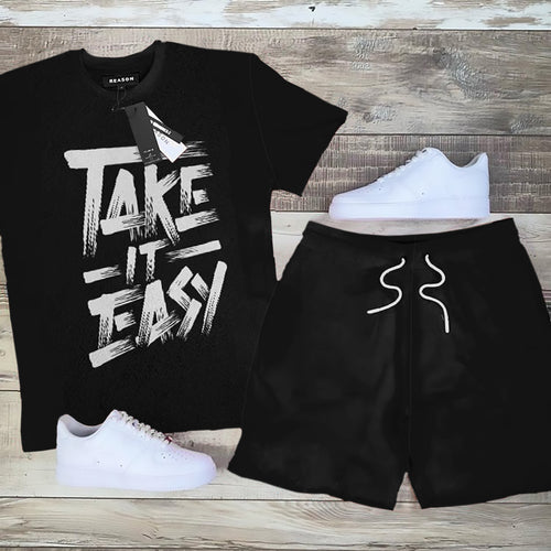 Big & Tall Geometric Graphic Two-piece Set for big men view 2