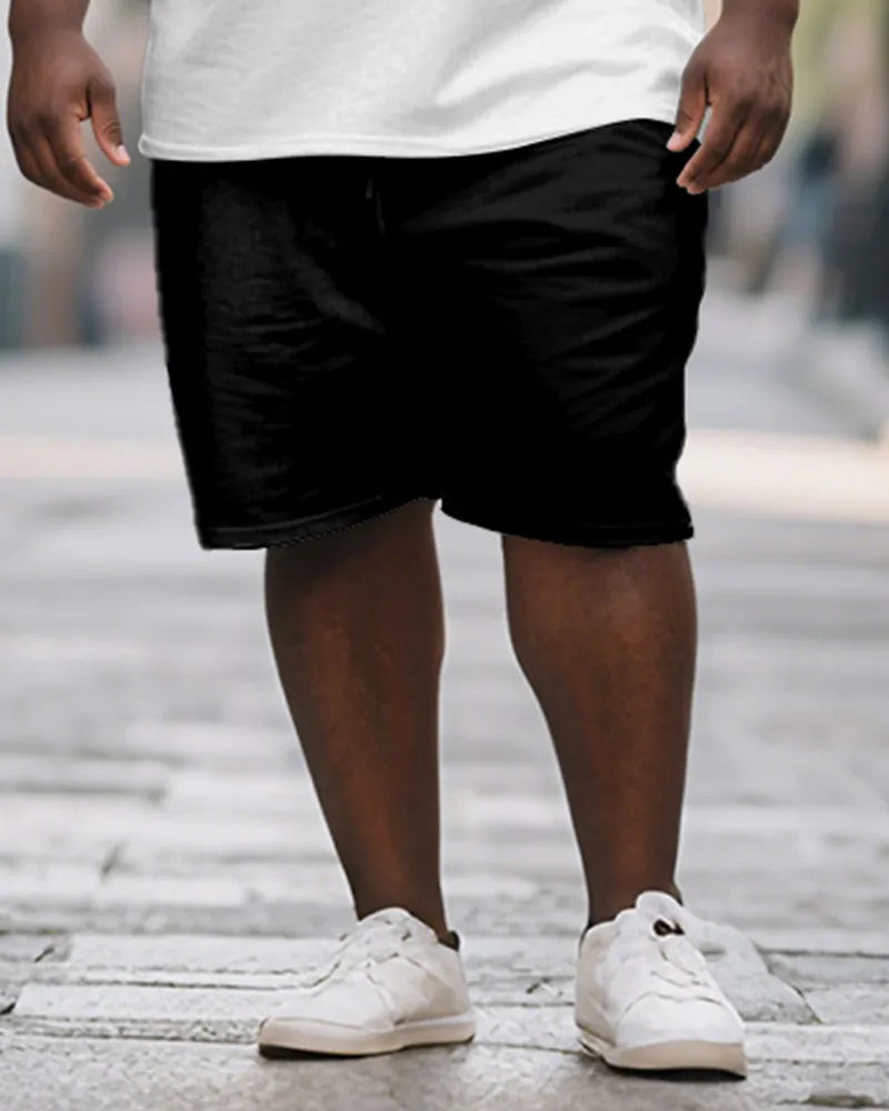 Big & Tall Streetwear T-Shirt Shorts Set for big men view 3