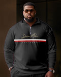Big & Tall Striped T-Shirt Pants Set for big men view 2