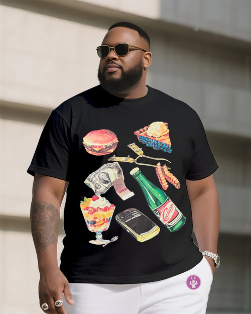 Big & Tall Streetwear T-Shirt Shorts Set for big men view 2