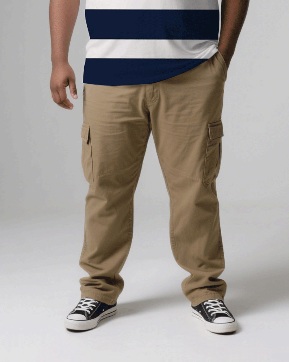 Big & Tall Blue Striped T-Shirt Pants Set for big men view 5