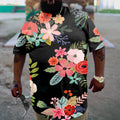 Big & Tall Black Floral T-Shirt for big men