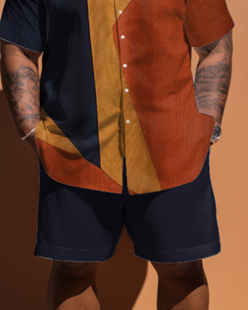 Big & Tall Colorblock Geometric Jeans for big men view 3