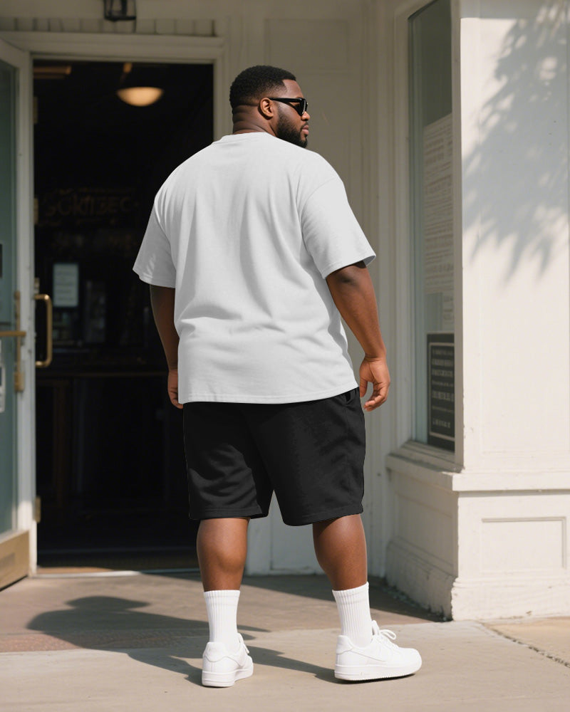 Big & Tall Streetwear T-Shirt Shorts Set for big men view 4