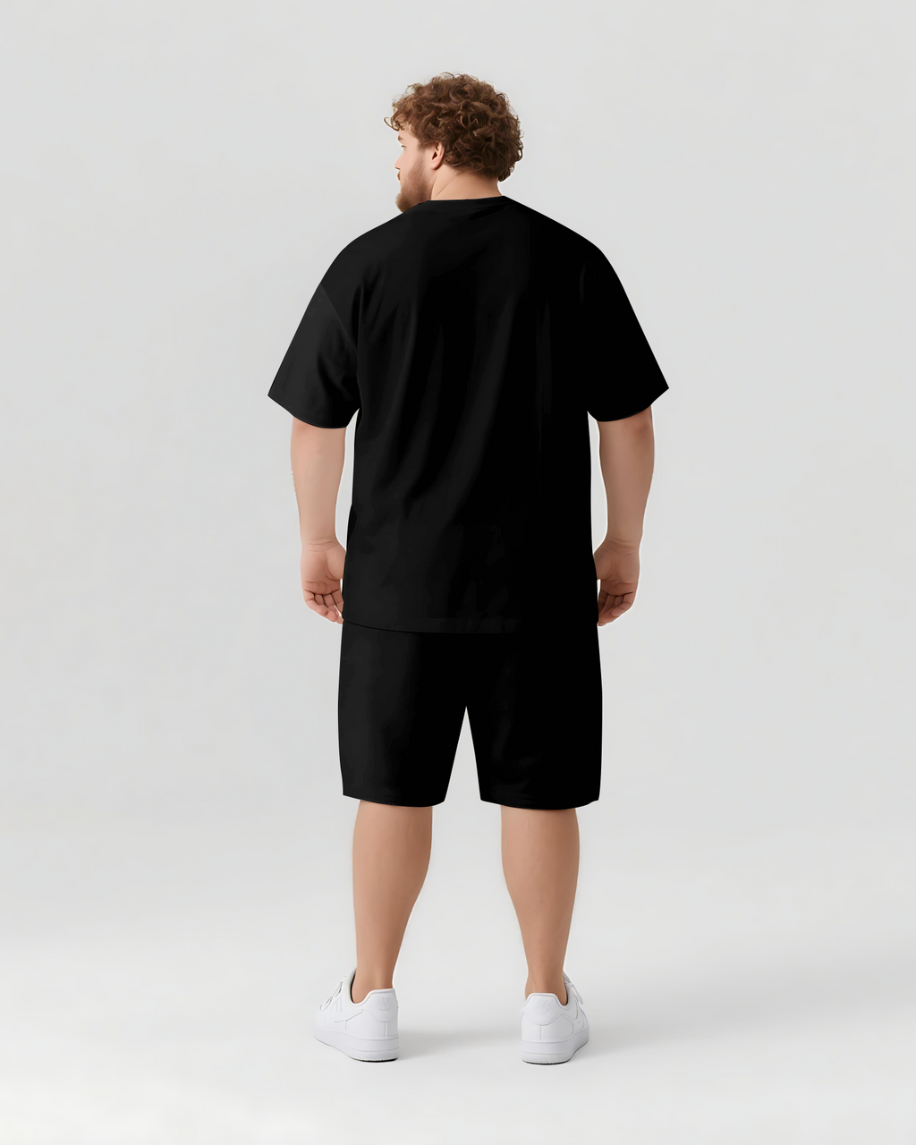 Big & Tall Graphic Streetwear T-Shirt Shorts Set for big men view 4