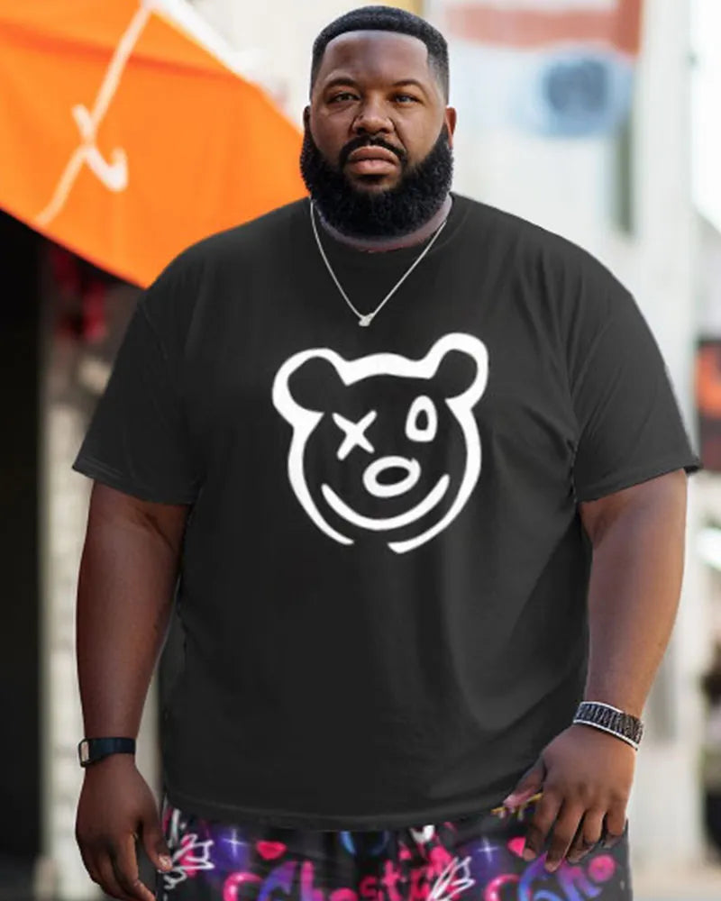 Big & Tall Graffiti Streetwear Two-piece Set for big men view 2