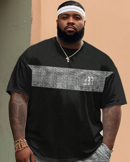 Big & Tall Gradient T-Shirt Shorts Set for big men view 2