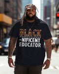 Big & Tall Black Graphic Streetwear T-Shirt for big men