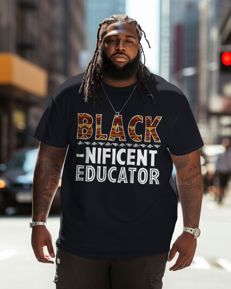 Big & Tall Black Graphic Streetwear T-Shirt for big men