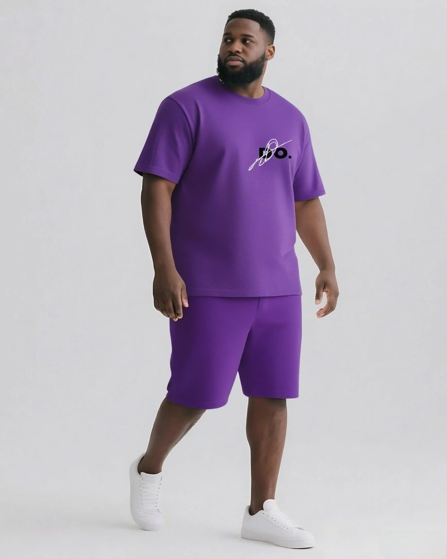Big & Tall Graphic Streetwear Two-piece Set for big men view 8