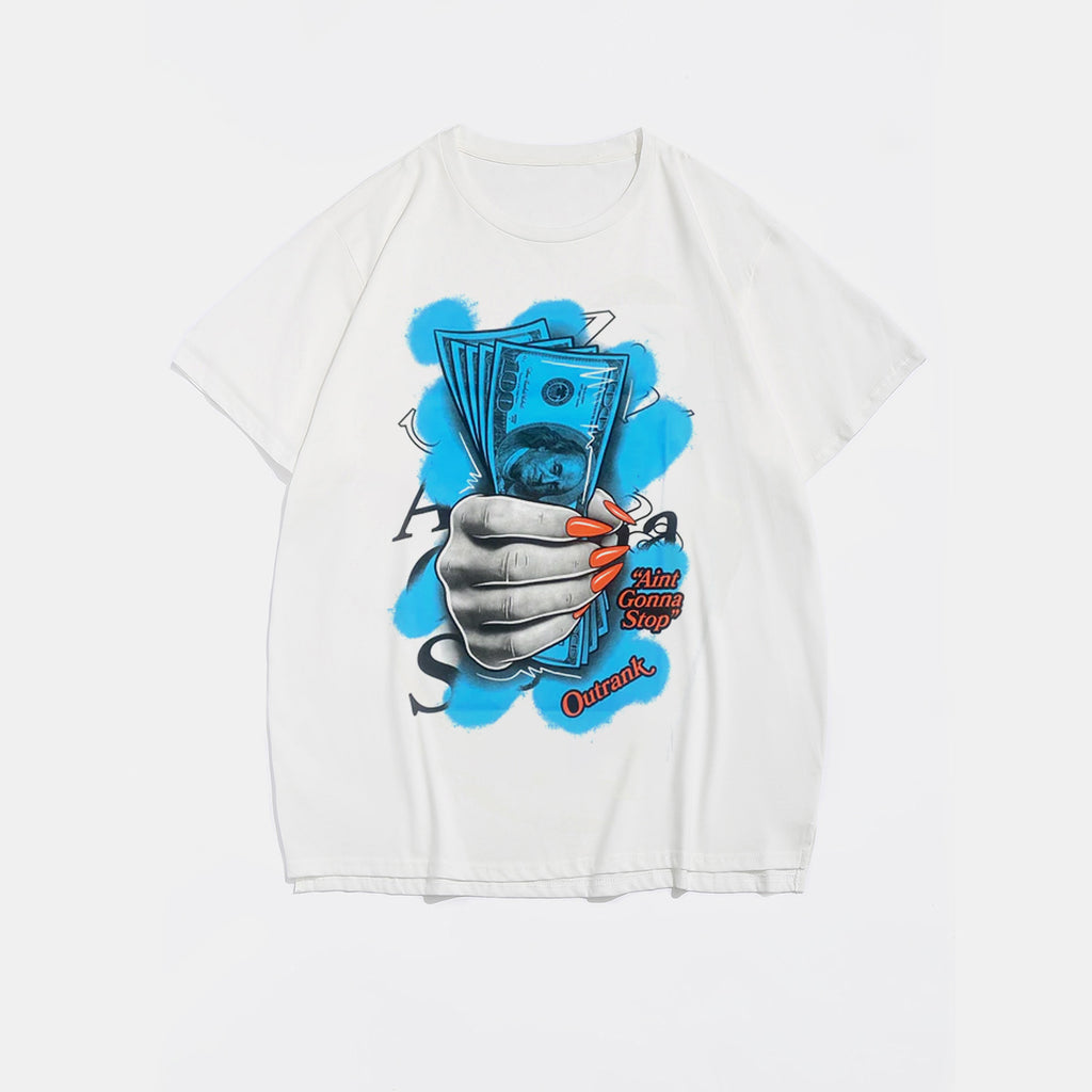 Big & Tall White Streetwear T-Shirt for big men view 2
