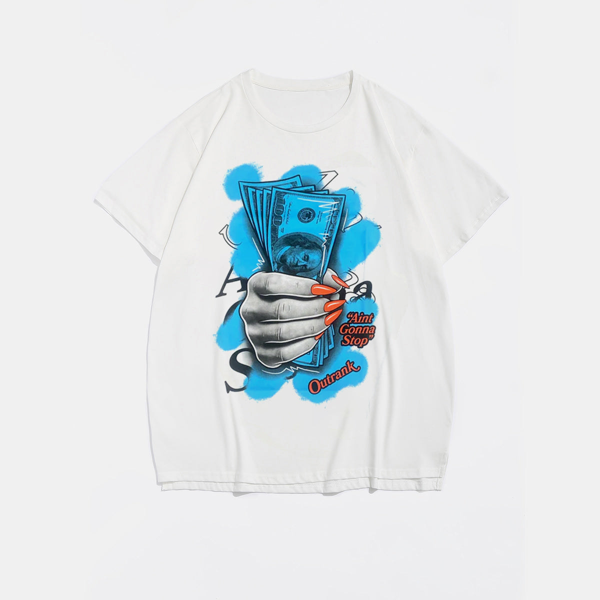 Big & Tall White Streetwear T-Shirt for big men view 2