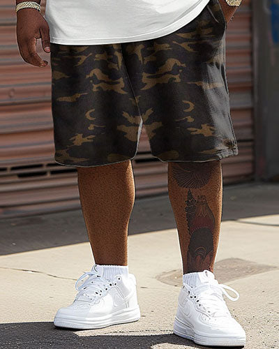 Big & Tall Colorblock Camouflage Two-piece Set for big men view 4