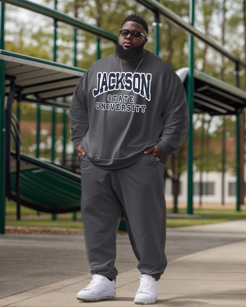 Big & Tall Graphic Hoodie Sweatpants Set for big men view 1