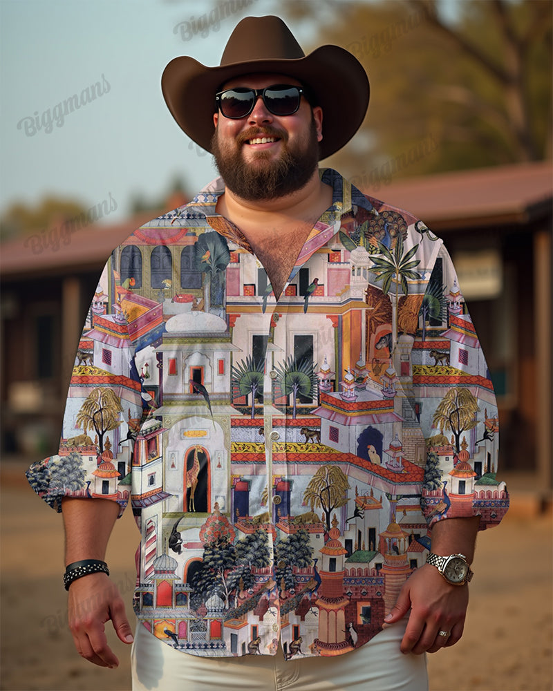 Big & Tall Streetwear Long Sleeve Shirt for big men view 4