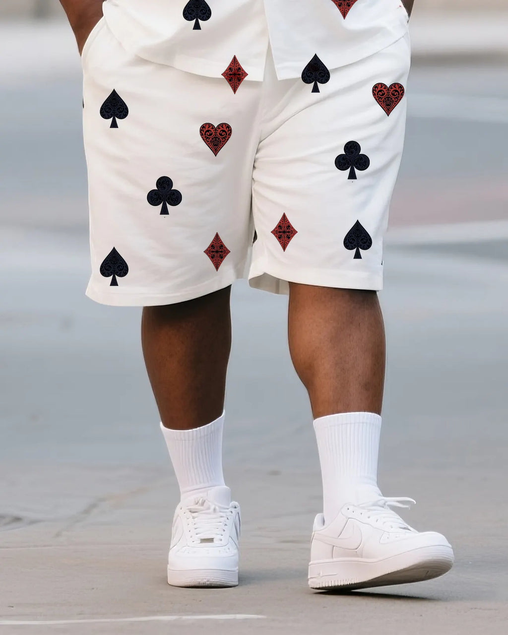 Big & Tall Graphic T-Shirt Shorts Set for big men view 3