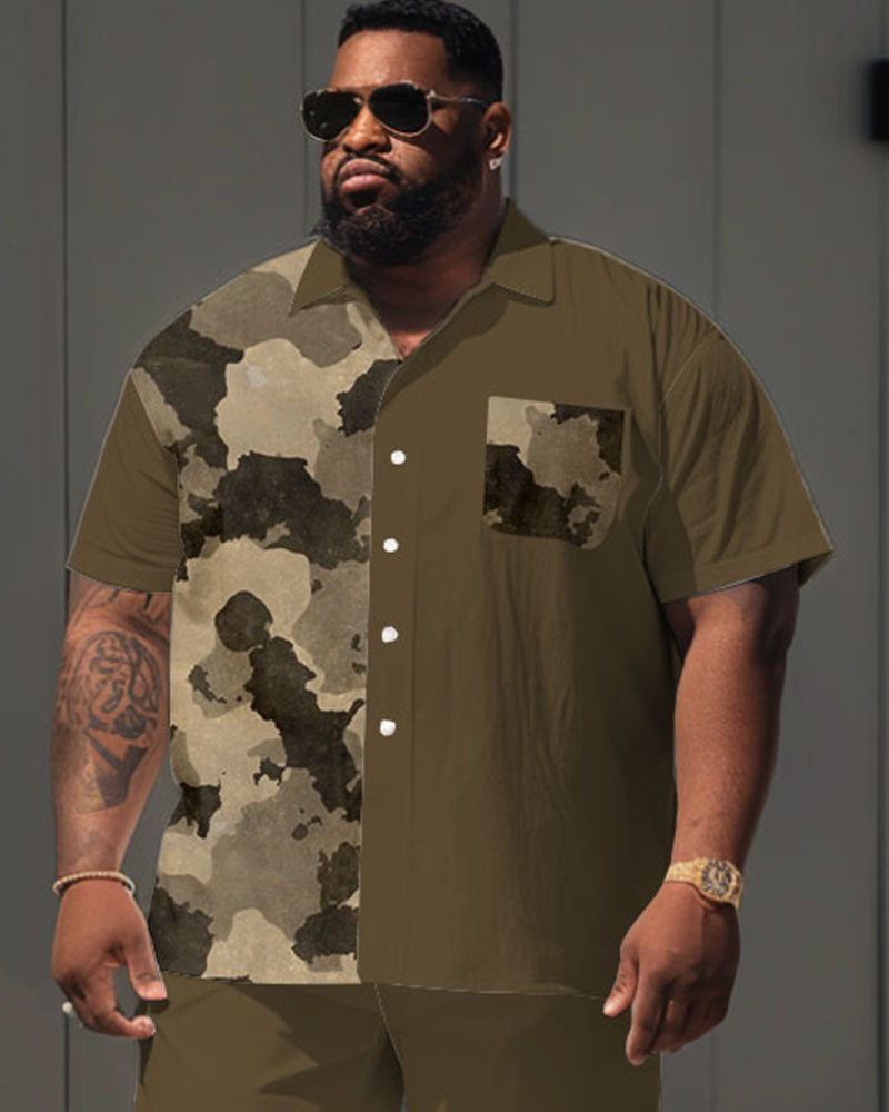 Big & Tall Colorblock Camouflage Jeans for big men view 2