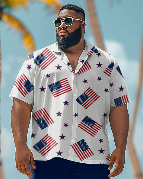 Big & Tall Graphic T-Shirt Shorts Set for big men view 3