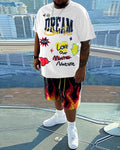 Big & Tall Athletic T-Shirt Shorts Set for big men view 1