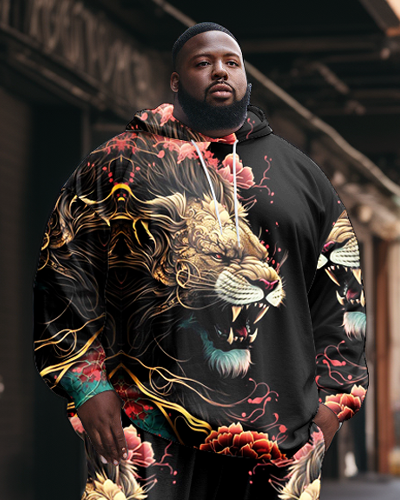 Big & Tall Floral Hoodie Sweatpants Set for big men view 2