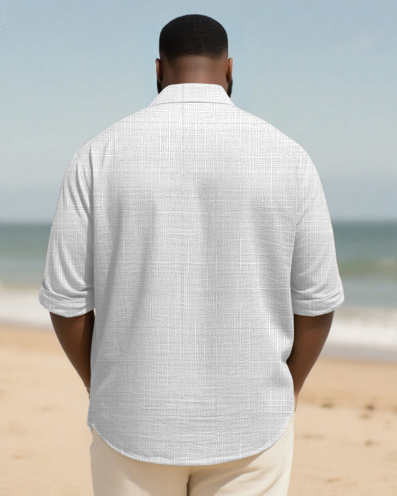 Big & Tall Patchwork Long Sleeve Shirt for big men view 18
