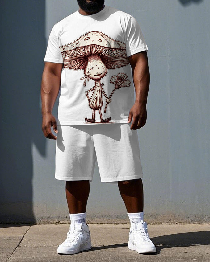 Big & Tall Graphic T-Shirt Shorts Set for big men view 1