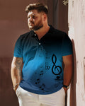 Big & Tall Gradient T-Shirt Shorts Set for big men