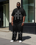 Big & Tall Graffiti T-Shirt Pants Set for big men view 1