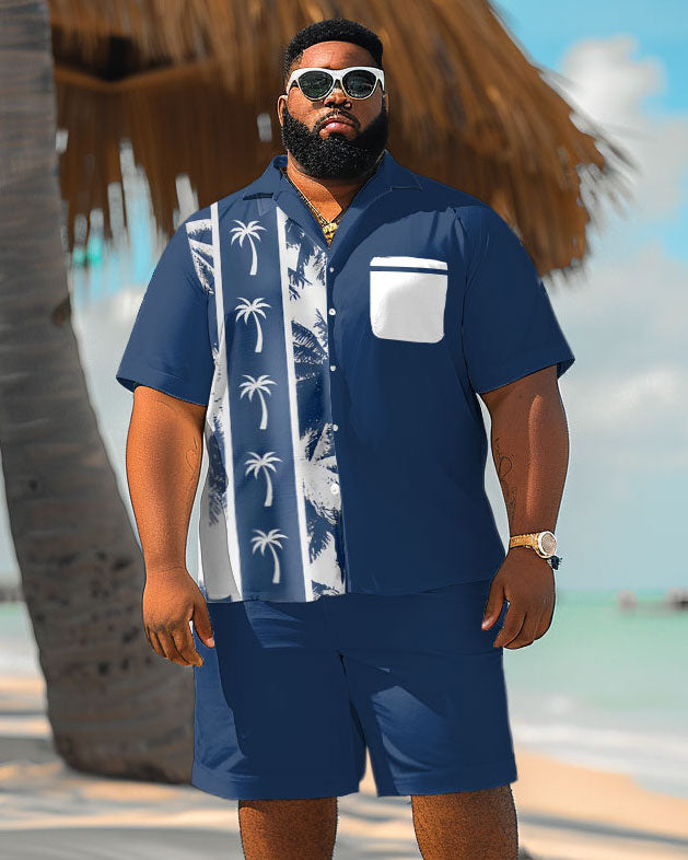 Big & Tall Hawaiian Colorblock Graphic Jeans for big men view 1