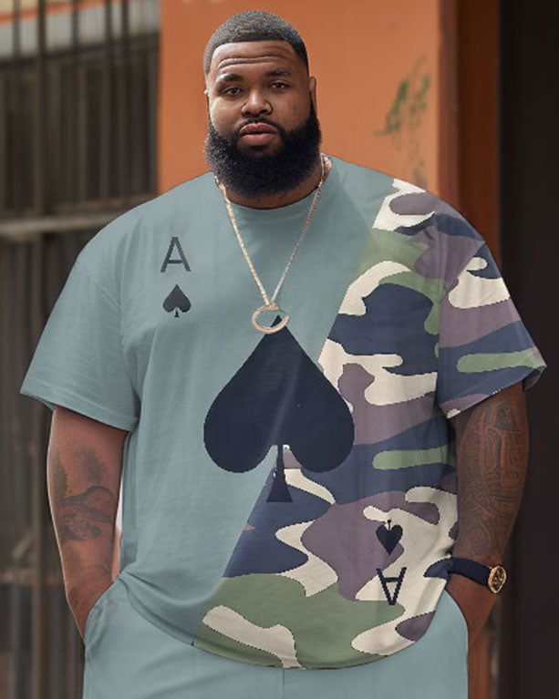 Big & Tall Graphic Camouflage Two-piece Set for big men view 2