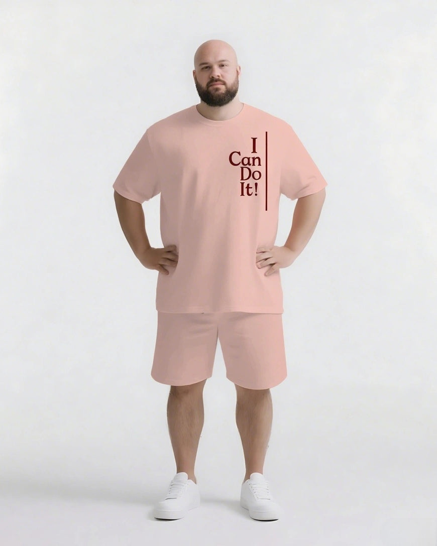 Big & Tall Graphic Streetwear Two-piece Set for big men view 2