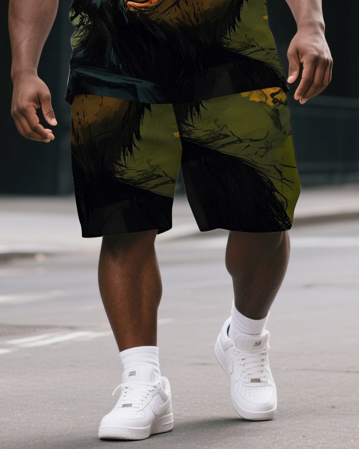 Big & Tall Splash Ink T-Shirt Shorts Set for big men view 3