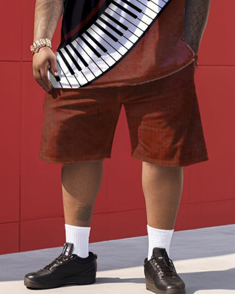 Big & Tall Colorblock Graphic Two-piece Set for big men view 3